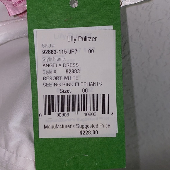 Lily Pulitzer Resort White Seeing Pink Elephants Strapless Dress -NWT - Picture 3 of 7